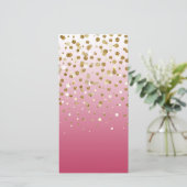 Modern Girly gold glitter confetti Pink Gradient (Standing Front)