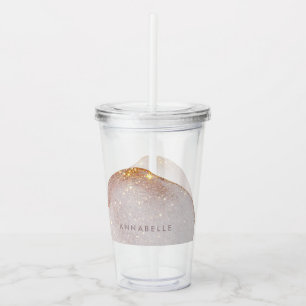 Modern girly gold watercolor shapes simple elegant acrylic tumbler