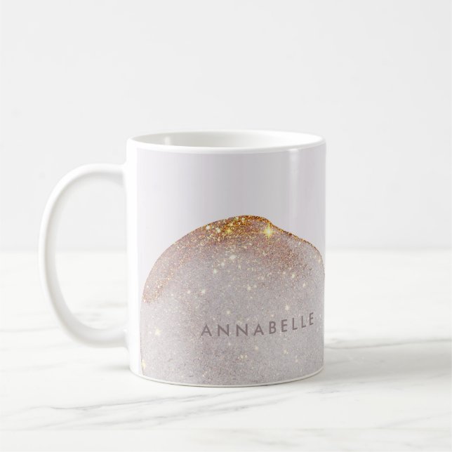 Modern girly gold watercolor shapes simple elegant coffee mug (Left)