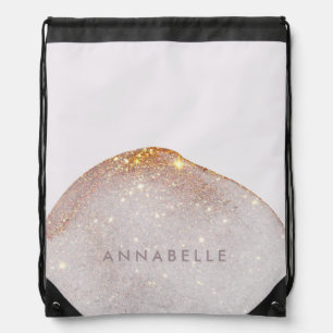 Modern girly gold watercolor shapes simple elegant drawstring bag