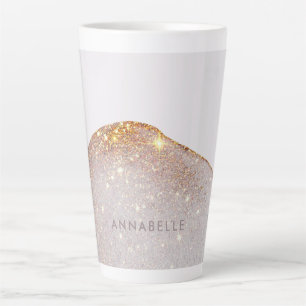 Modern girly gold watercolor shapes simple elegant latte mug