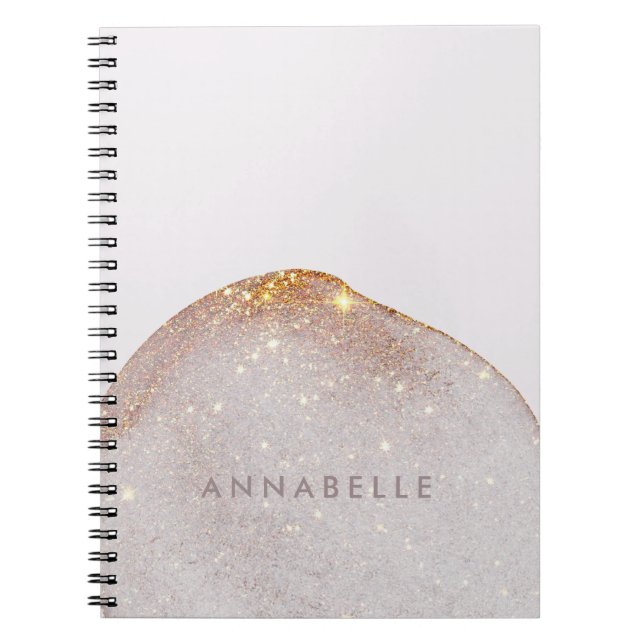 Modern girly gold watercolor shapes simple elegant notebook (Front)