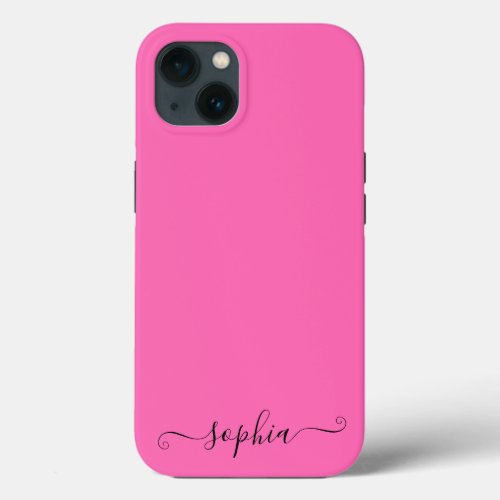 Modern Girly Hot Pink Chic Personalized Case_Mate  iPhone 13 Case