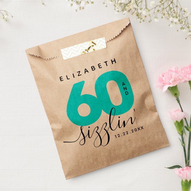 Modern Girly Ice Blue 60 and Sizzling Favor Bag (Sealed)