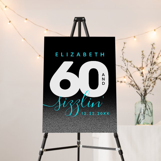 Modern Girly Ice Blue 60 and Sizzling Foam Board (In Situ (Stand))