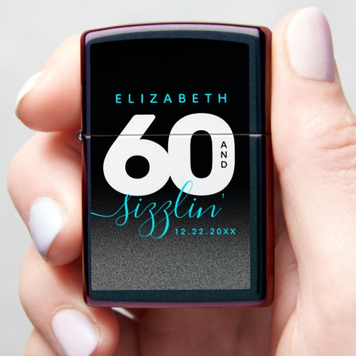 Modern Girly Ice Blue 60 and Sizzling Zippo Lighter
