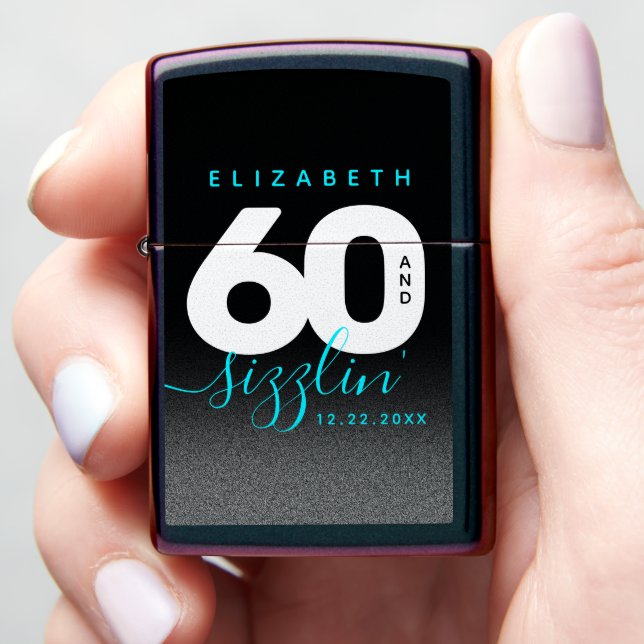 Modern Girly Ice Blue 60 and Sizzling Zippo Lighter (In Hand)