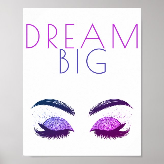 Modern girly inspiring motivational quote white poster (Front)