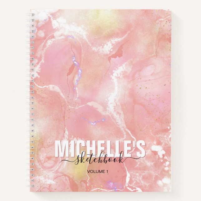 Modern Girly Iridescent Purple Elegant Sketchbook  Notebook (Front)