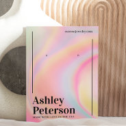 Modern Girly Marble Rainbow Script Earring Display Business Card at Zazzle