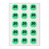 Modern Girly Mint Green 20 and Trendy Edible Frosting Rounds (Sheet)