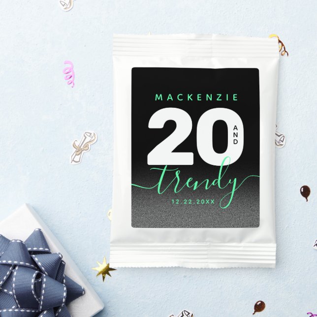 Modern Girly Mint Green 20 and Trendy Margarita Drink Mix (Packets)