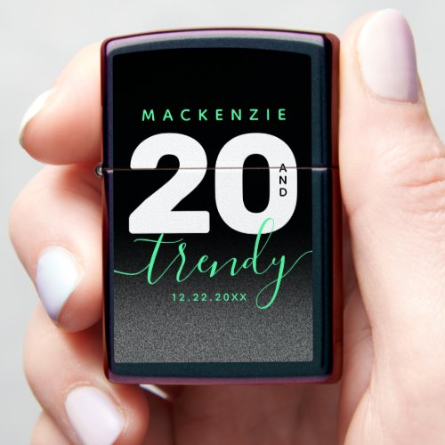 Modern Girly Mint Green 20 and Trendy Zippo Lighter