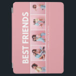Modern girly multi photo script trendy bestfriends iPad air cover<br><div class="desc">Let that special person know they're you're best friends with this modern minimal typography design,  add your own multi photos. Beautiful thoughtful gift. Colors can be changed.</div>