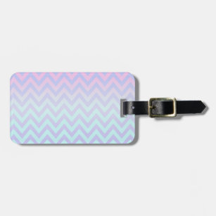 Modern Girly Ombre Zigzag Chevron Pattern Luggage Tag