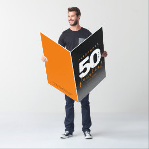 Modern Girly Orange 50 and Fabulous Card