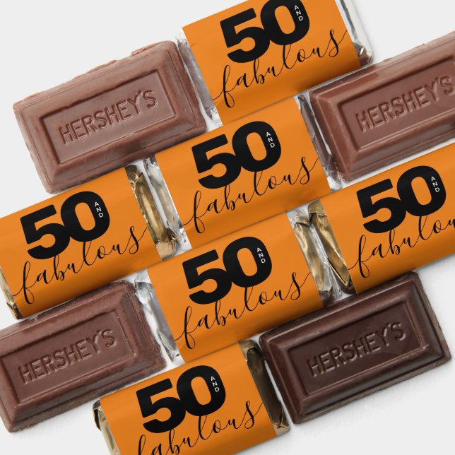 Modern Girly Orange 50 and Fabulous Hershey's Miniatures (Assorted)