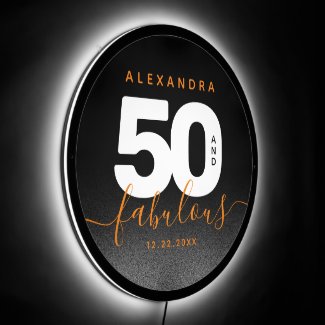 Modern Girly Orange 50 and Fabulous