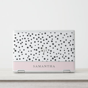 Modern Girly Pastel Pink With Personalized Name HP Laptop Skin