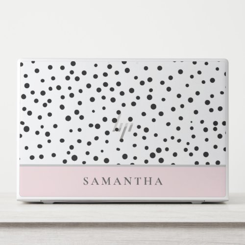 Modern Girly Pastel Pink With Personalized Name HP Laptop Skin