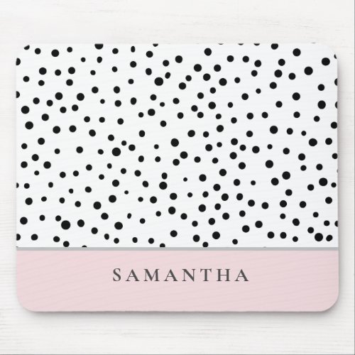 Modern Girly Pastel Pink With Personalized Name Mouse Pad