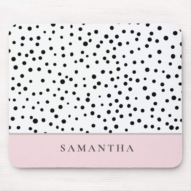 Modern Girly Pastel Pink With Personalized Name Mouse Pad (Front)