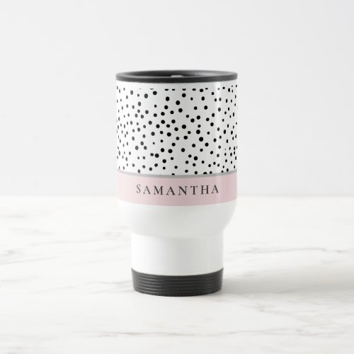 Modern Girly Pastel Pink With Personalized Name Travel Mug