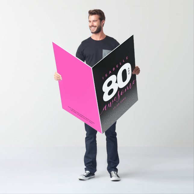 Modern Girly Pink 80 and Awesome Card (In Situ)