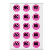 Modern Girly Pink 80 and Awesome Edible Frosting Rounds (Sheet)
