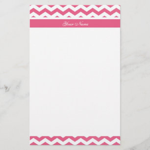 Modern, girly pink chevron zigzag stationery