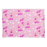 Modern Girly Pink Cowgirl Western Boots Stars Pink