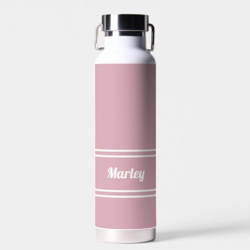 Modern Girly Pink Minimal Stylish Classic Name Water Bottle