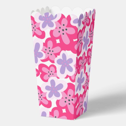 Modern Girly Pink Purple Floral Trendy Tropical Favor Boxes