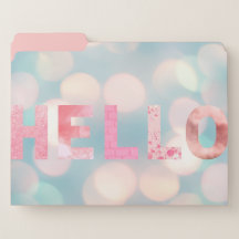 Modern Girly Pink Turquoise Hello