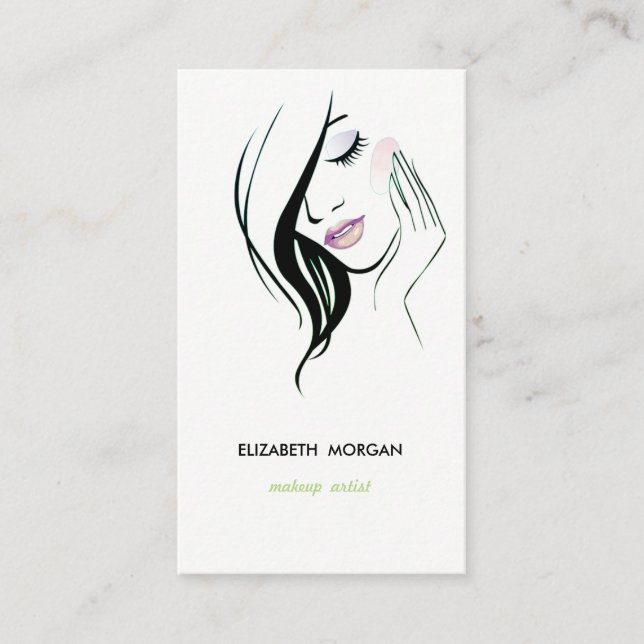Modern Girly Professional Minimalist Business Card (Front)