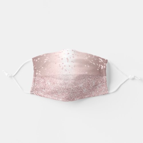 Modern girly rose gold glitter foil metallic ombre adult cloth face mask