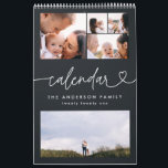 Modern girly script typography minimal multi photo calendar<br><div class="desc">Modern girly script typography minimal multi photo calendar. The perfect family calendar for your self or as a gift. Cute typography heart fun stylish design.</div>