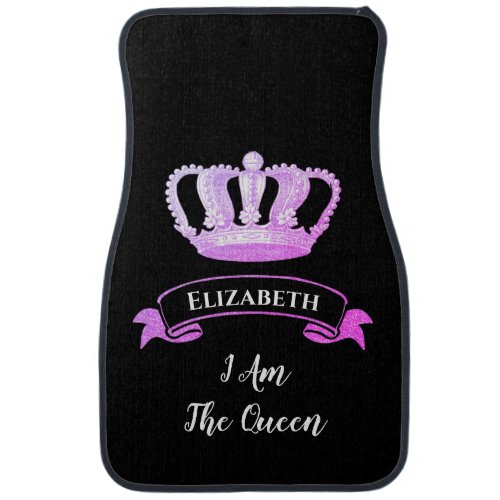 Modern Girly Sparkle Purple Elegant Monogrammed Car Floor Mat