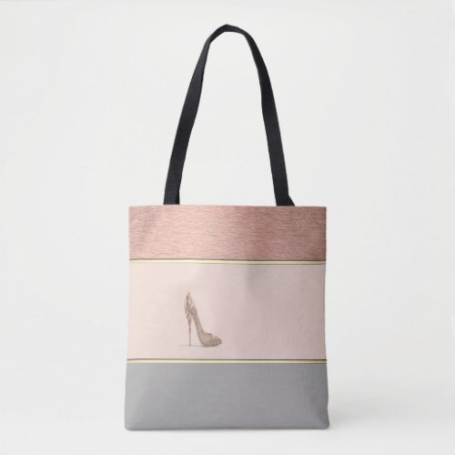 Modern Girly StripedHigh Heel Tote Bag