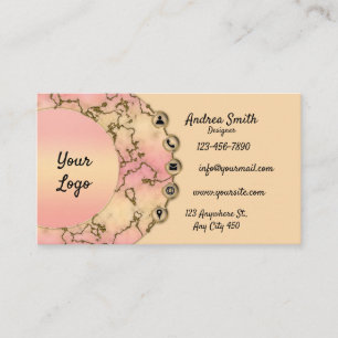 Modern Girly Trendy Marble Gold Glitter Minimal Business Card
