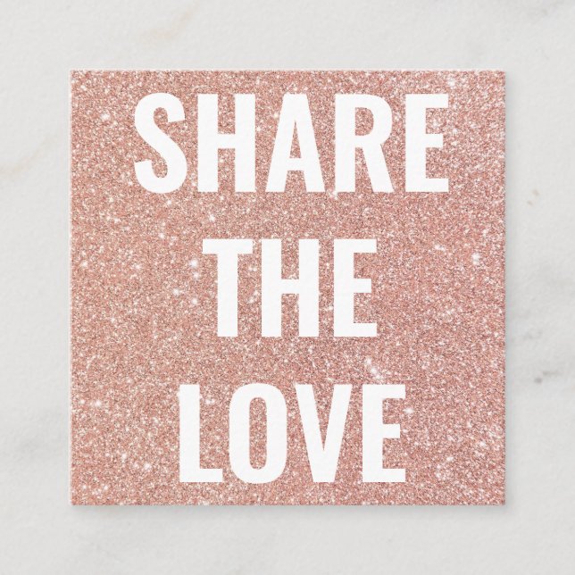 Modern Girly Trendy Pink Glitter Referral Card (Front)