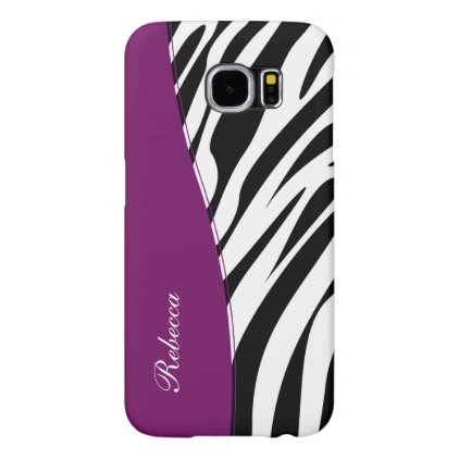 Modern Girly Zebra Monogram Samsung Galaxy S6 Case
