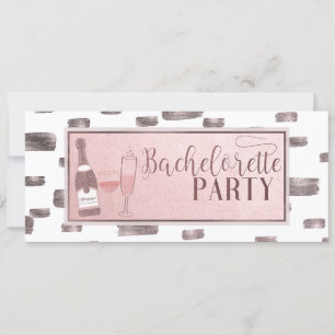 Modern Glam Bachelorette Party Poppin' Bottles Invitation