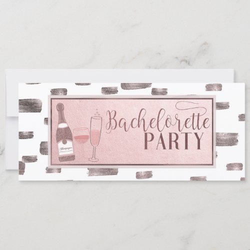 Modern Glam Bachelorette Party Poppin Bottles Invitation