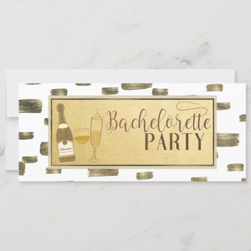 Modern Glam Bachelorette Party Poppin Bottles Invitation