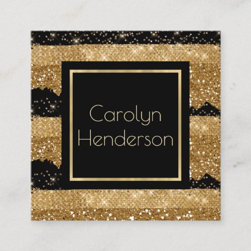 Modern Glam Black and Gold Business Card