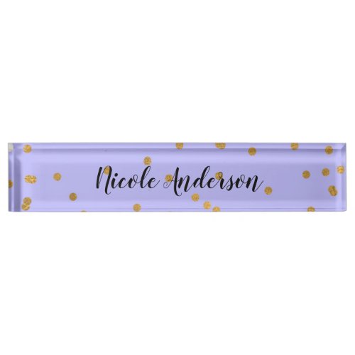 Modern Glam Black  Gold Brush Stroke Stripe Chic Nameplate