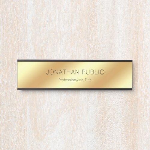 Modern Glam Black Gold Elegant Luxurious Hanging Door Sign