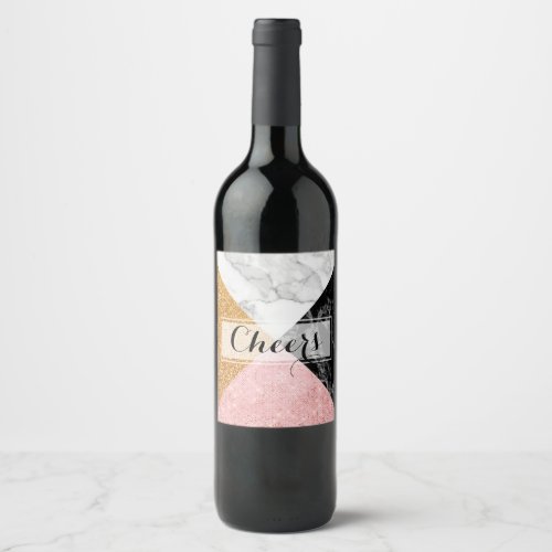 Modern Glam Cheers Wine Label