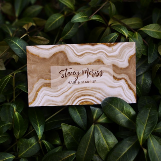 Modern Glam Chic Abstract Agate QR Code Business Card (Creator Uploaded)